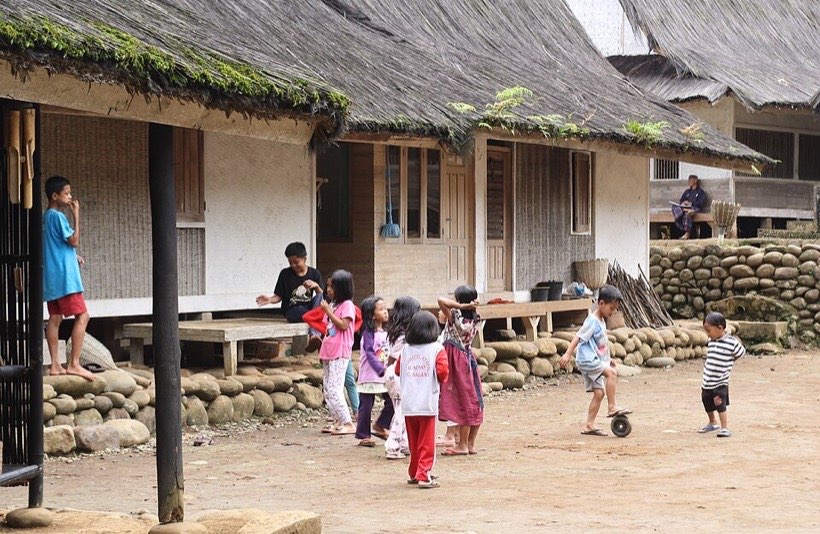 Children playing together at school.