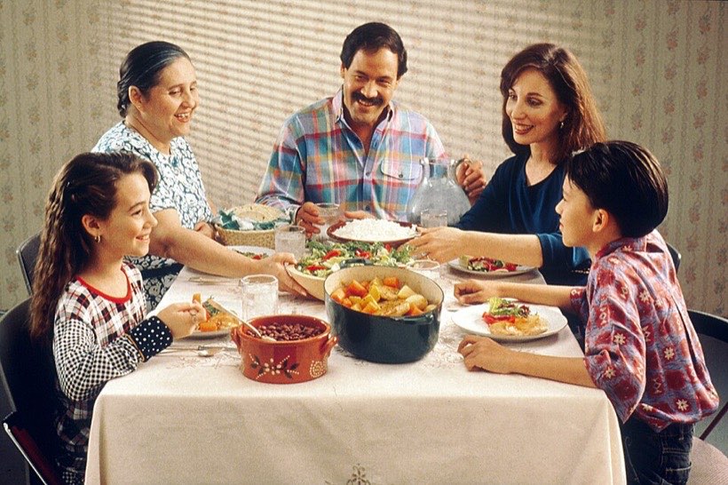 A family meal gives energy for work, school and play.