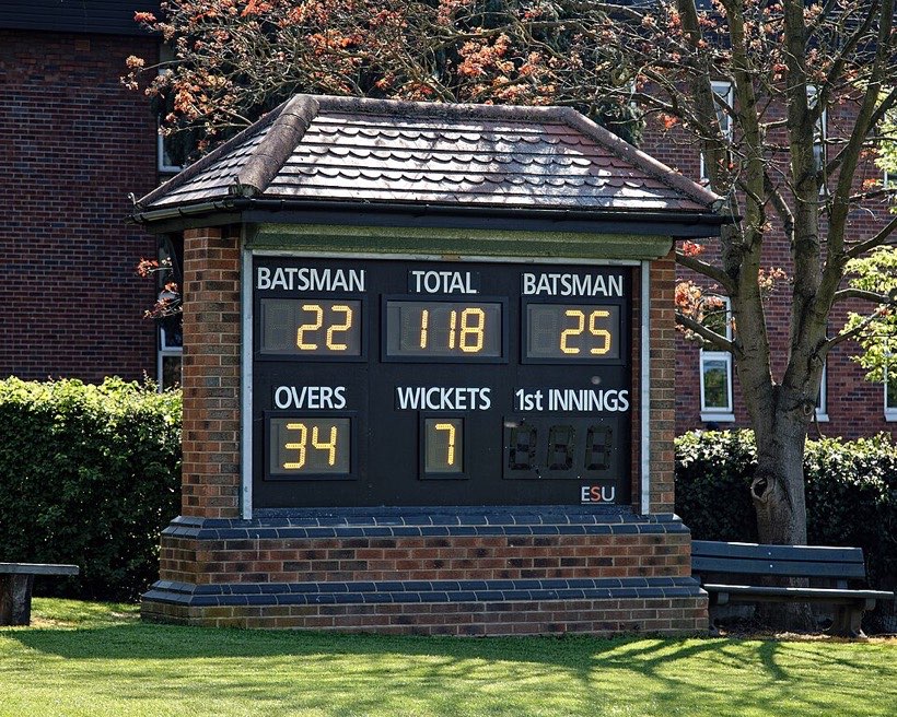 In cricket, teams compare their runs to see who is ahead.