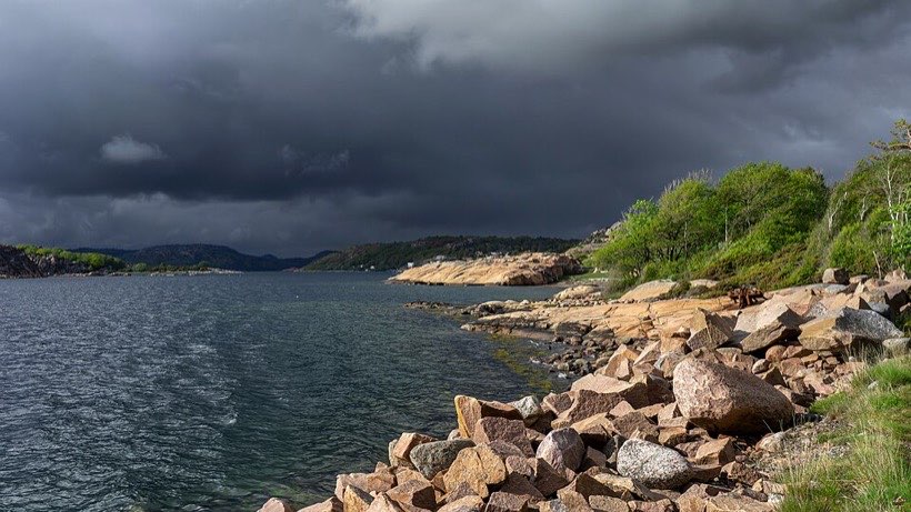 Dark clouds mean rain is likely.