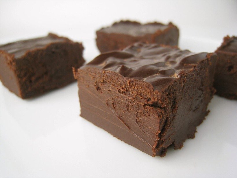 Brownies cut into equal pieces.