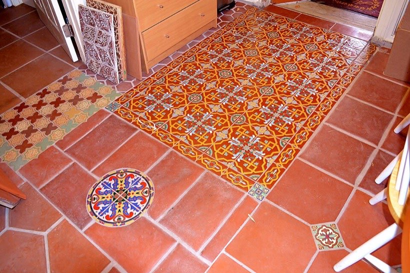 Floor tiles cover a surface with no gaps.