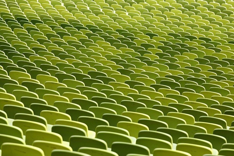Chairs set out in rows.