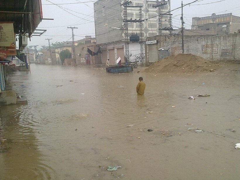 Heavy monsoon rain.