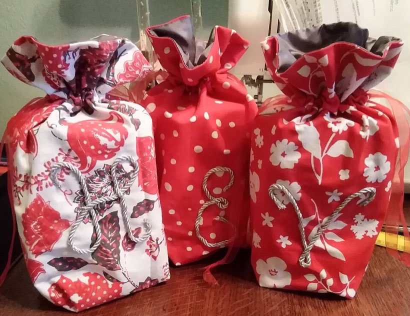 Gift bags filled with equal shares.