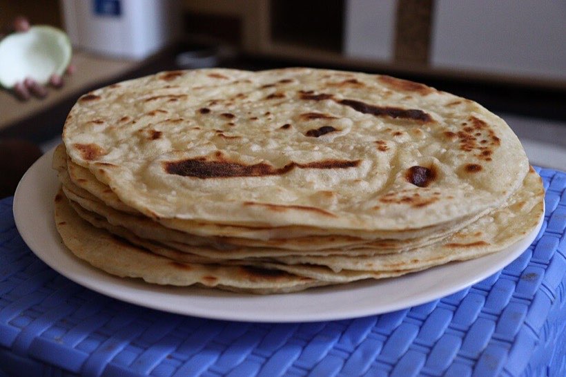 Rotis cooked for a family meal.