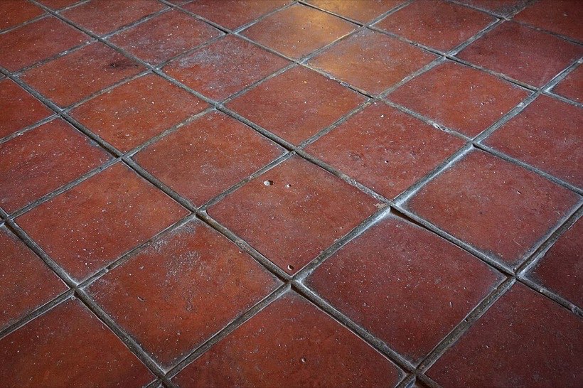 Square floor tiles.