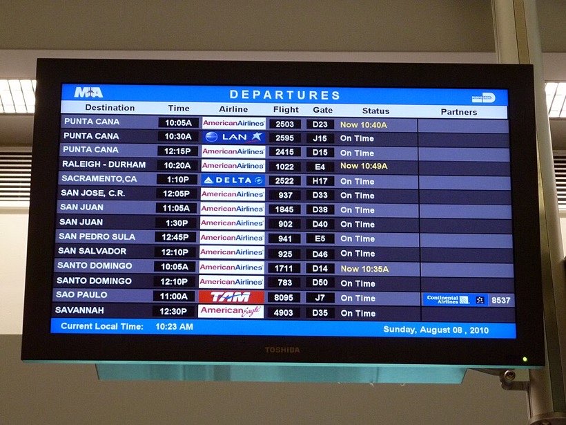 Airports use the 24-hour clock.