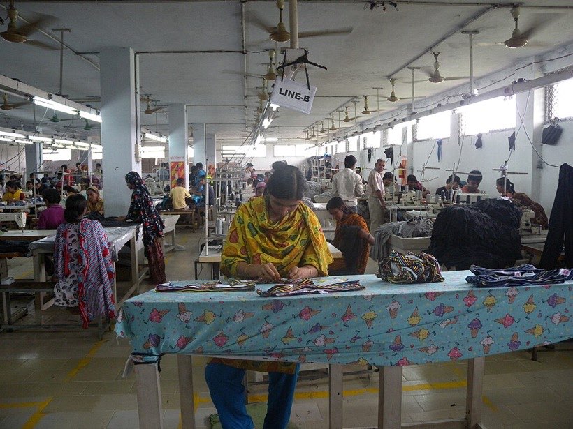 Garment factories make thousands of shirts each day.