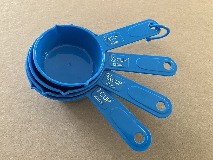 Cooking uses fractions of cups and spoons.